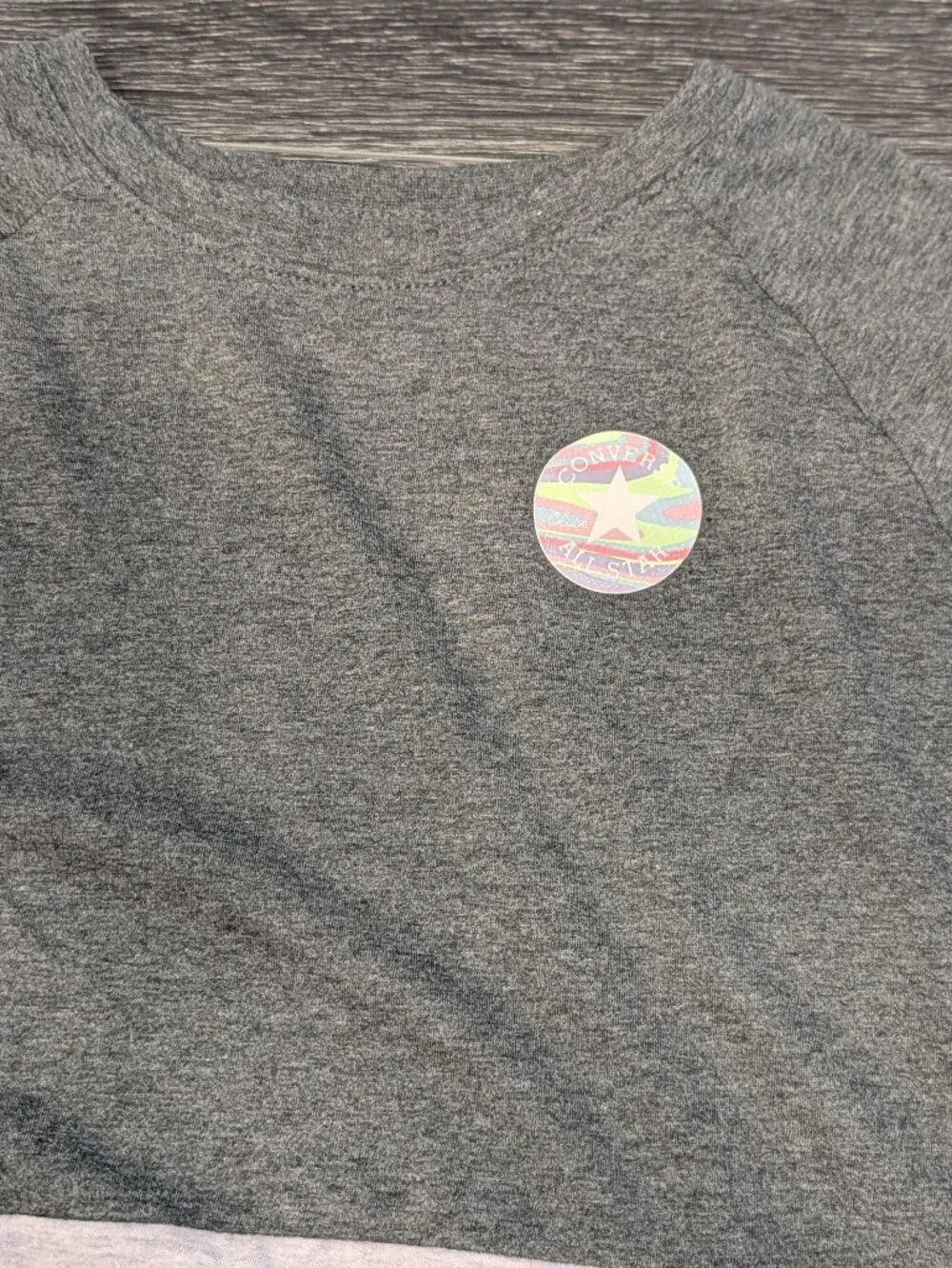 Converse Two-Tone Crewneck Sweatshirt in Gray and Light Pink